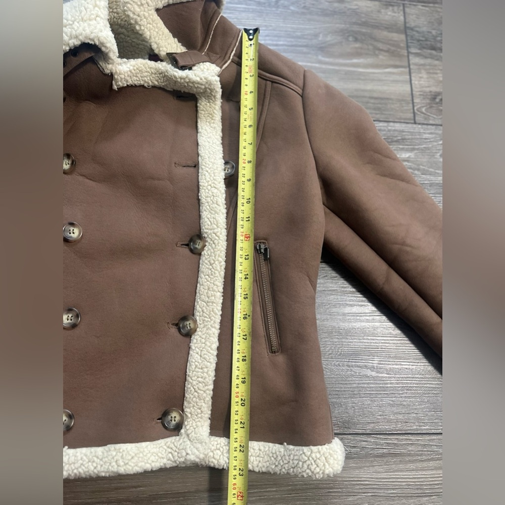 Smart Set Brown Teddy Jacket with Cream Accents/ woman’s size M - Picture 11 of 11